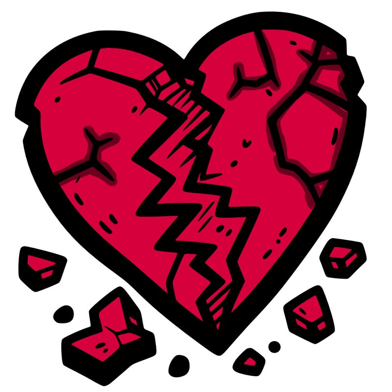 broken to pieces heart