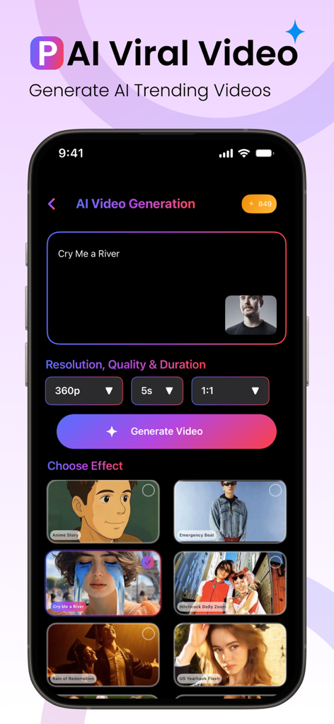 Promptchan ai - The user interface of Promptchan AI app for generating viral videos with text prompts and diverse visual effects
