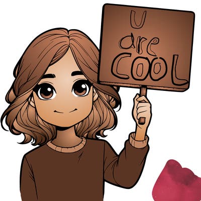 realistic girl holding up a sign