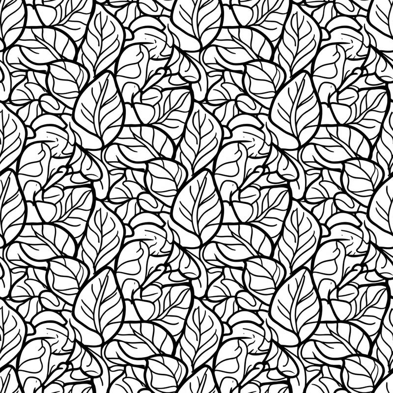 Discover the enchanting world of Kawaii with this delightful leaf tessellation coloring page. Its seamless pattern of cute, interlocking leaves offers a relaxing and engaging coloring experience for all ages.