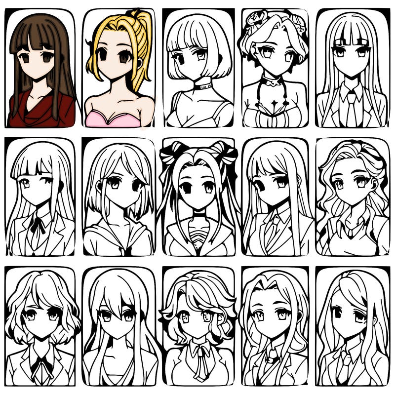 girls that look diffrent anime