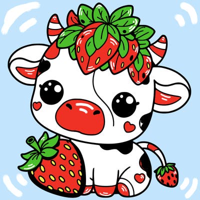 cute strawberry cow