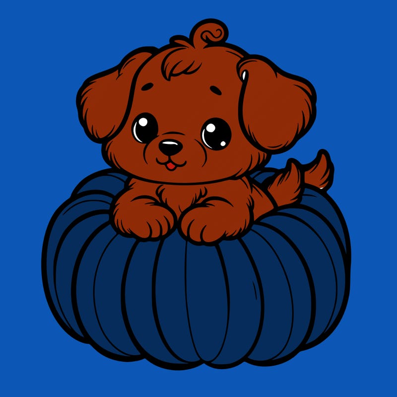 cute little puppy in a pumpkin