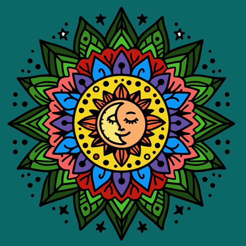 mandala star sun moon