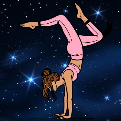 a woman doing a handstand