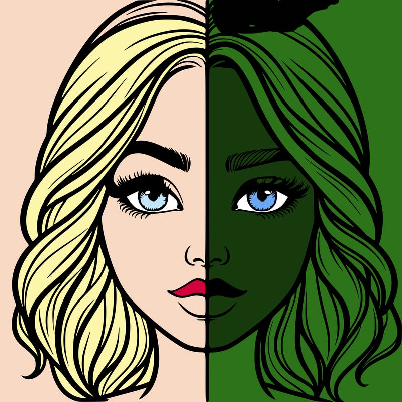 realistic girl split half