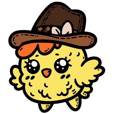 a cute chickennugget with a hat