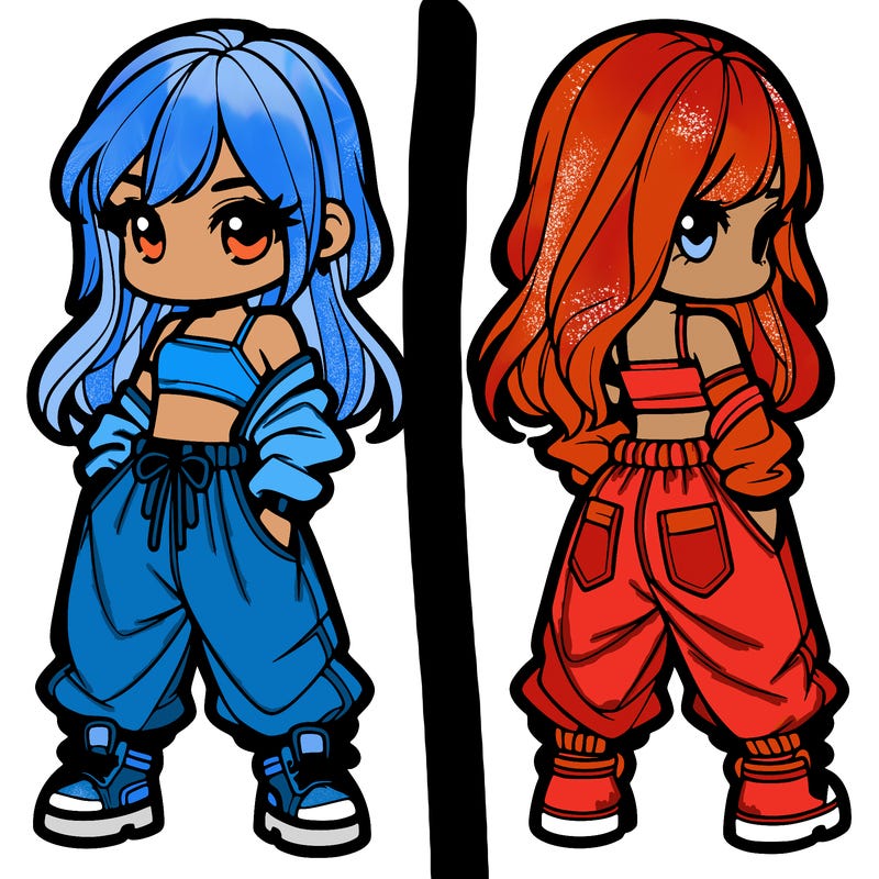 girl in crop top and baggy pants