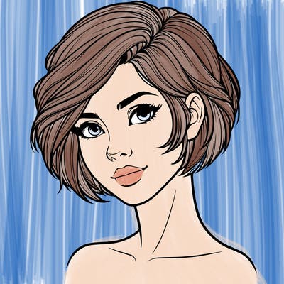 realistic woman with short styled hair