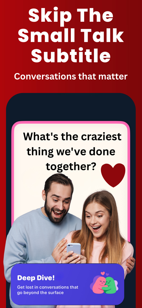 Couple Games Questions - LuvQ - Pareja feliz usando la aplicación LuvQ para conversaciones profundas sobre la relación