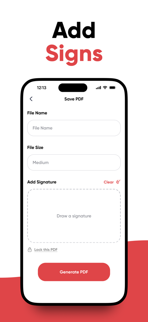 JPG to PDF | Photos to PDF - Interface do usuário para adicionar uma assinatura digital a um documento PDF antes de salvar