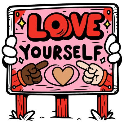 a sign where it is written: love yourself