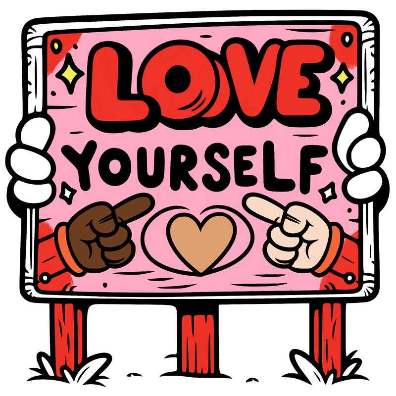 a sign where it is written: love yourself