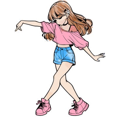 realistic girl danceing