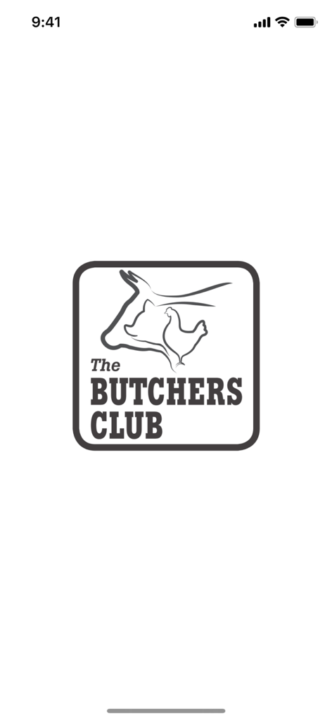 O logotipo do aplicativo The Butchers Club com silhuetas de animais.