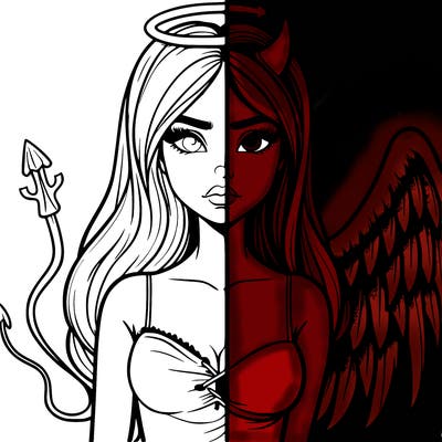 devil vs angel realistic girl