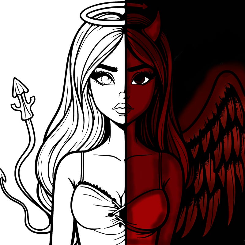 devil vs angel realistic girl