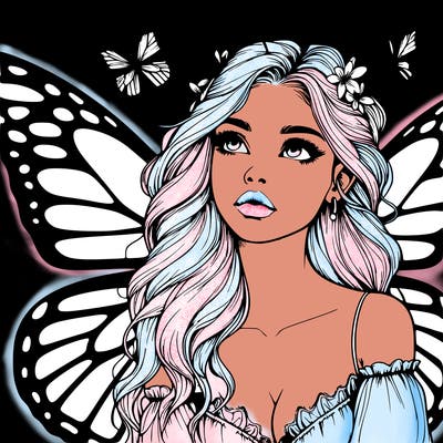 butterfly fairy realistic girl