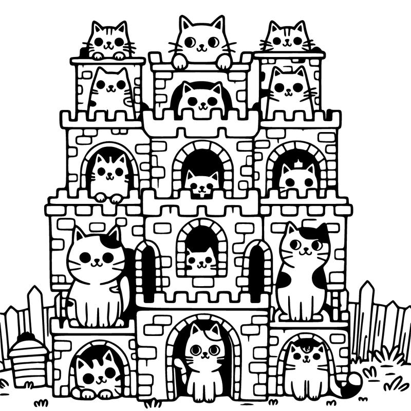 tower of cats