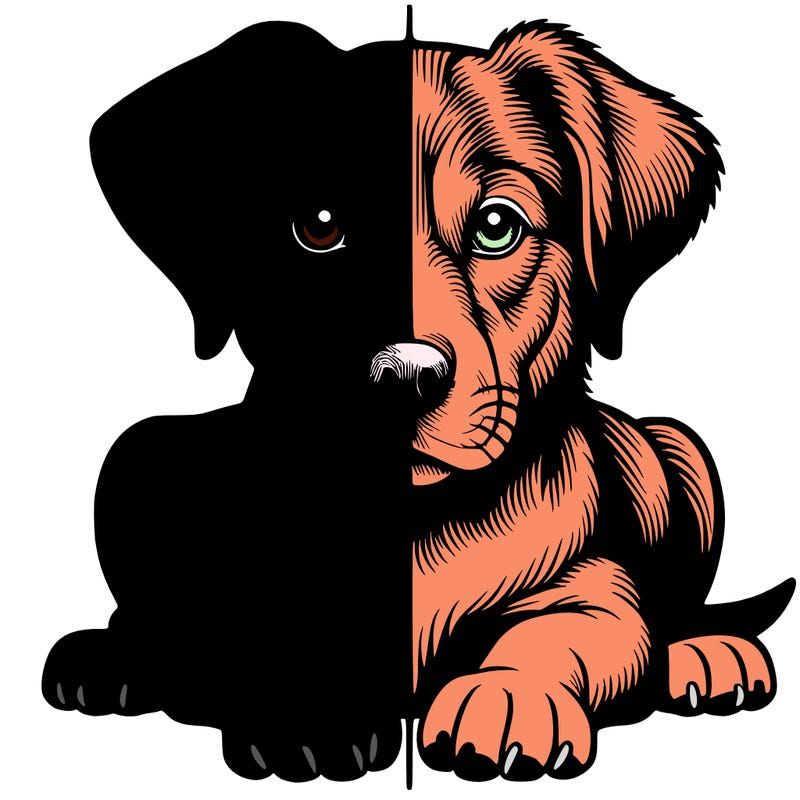 realistic dog split picture