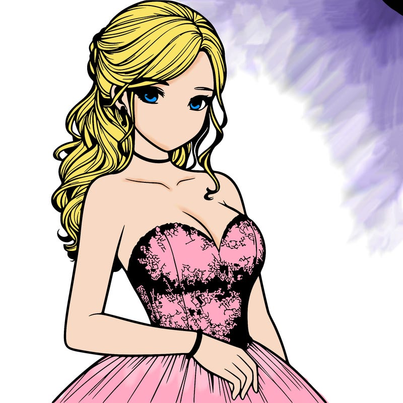 realistic girl in prom dress