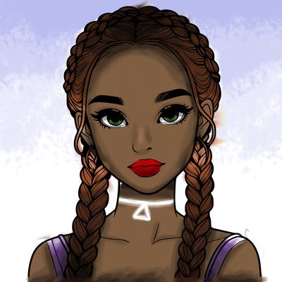 realistic girl with braids