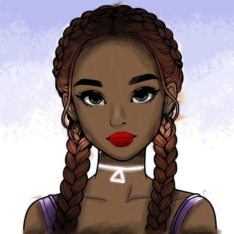 realistic girl with braids