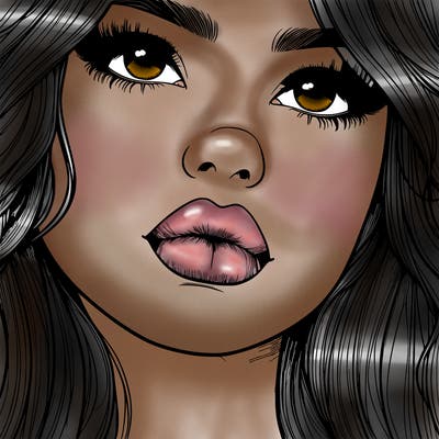 really realistic girl with lips