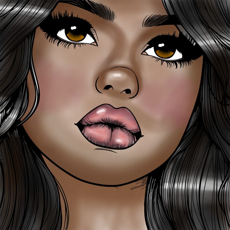 really realistic girl with lips