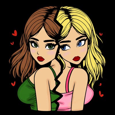 realistic girl split