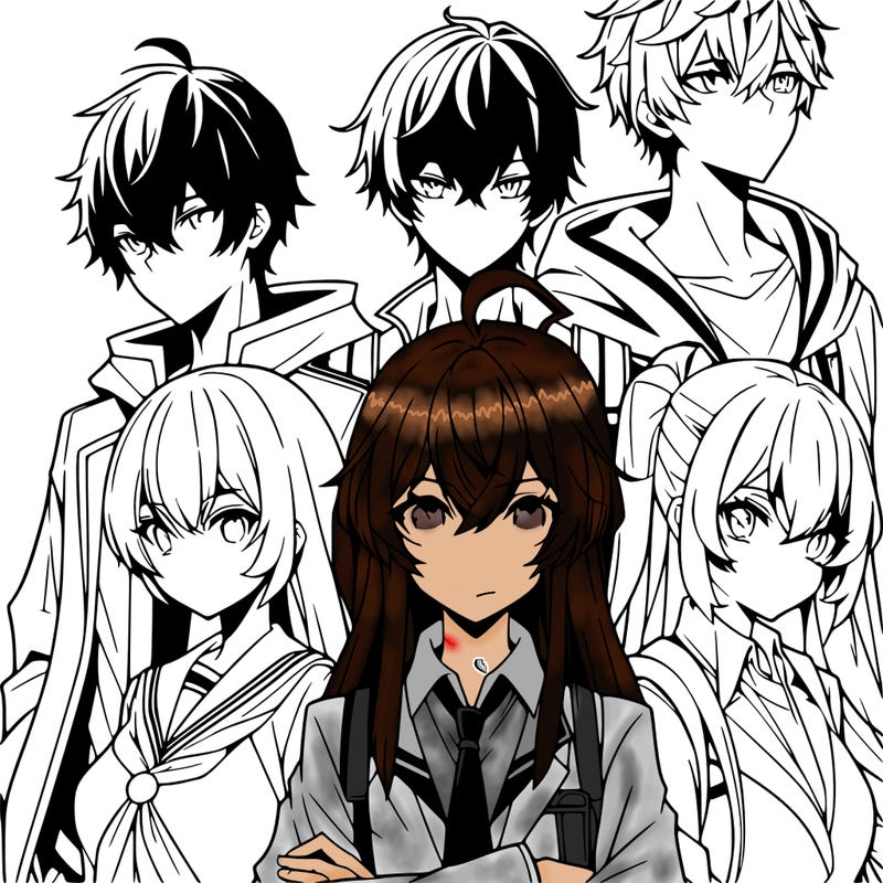 a group of anime characters