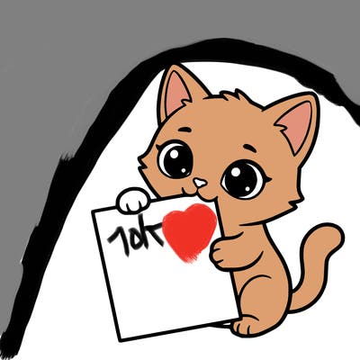 a small cat with a blank sheet of paper in its hand. the cat is sooooooo cute!