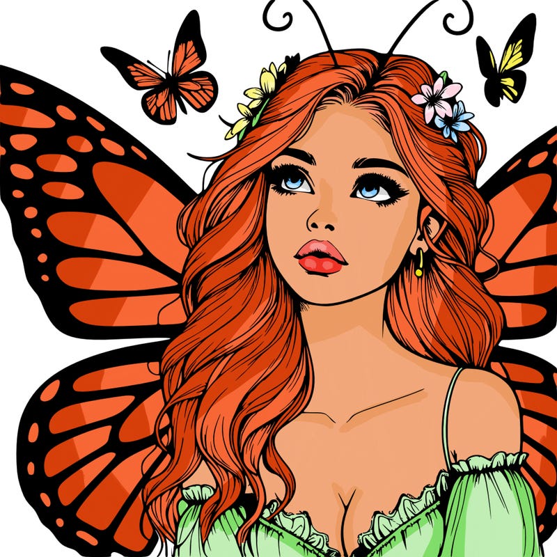 butterfly fairy realistic girl