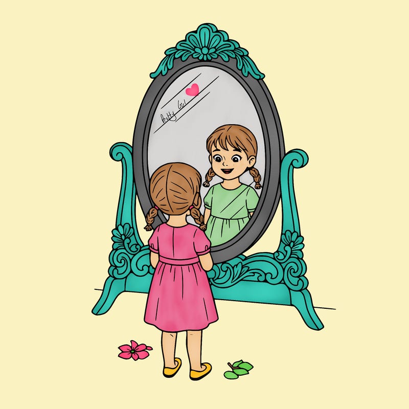 girl in mirror