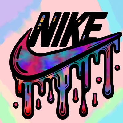 dripping nike logo