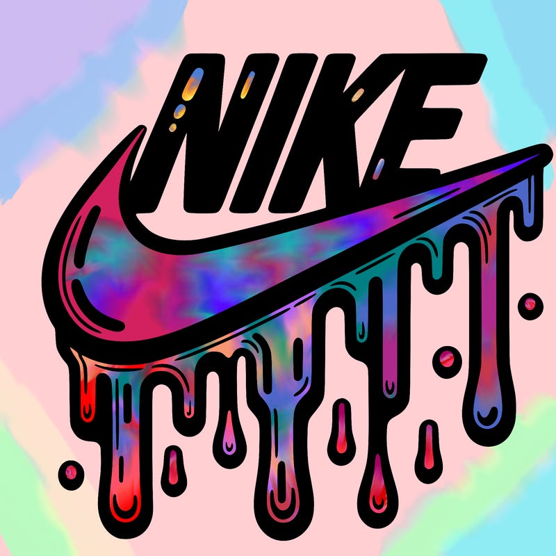 dripping nike logo