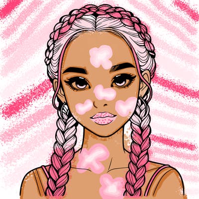 realistic girl with braids