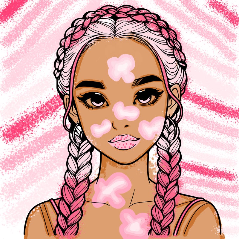 realistic girl with braids