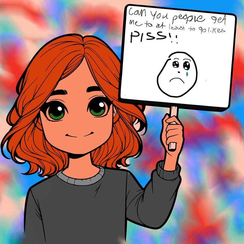 realistic girl holding up a sign