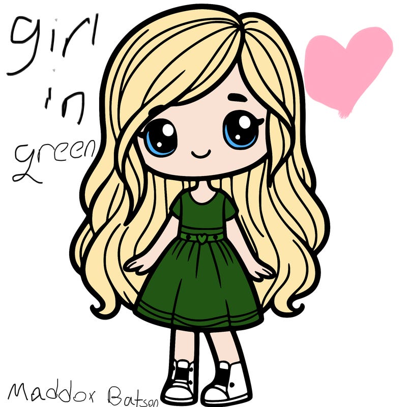 a girl with long hair and a dress