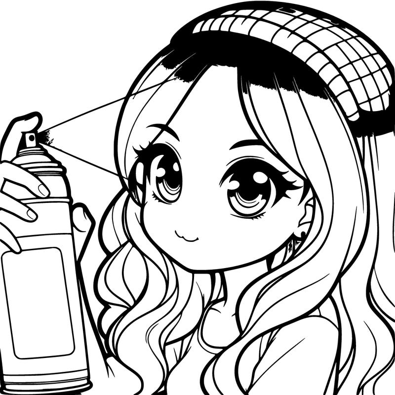 a realistic girl spray, painting
