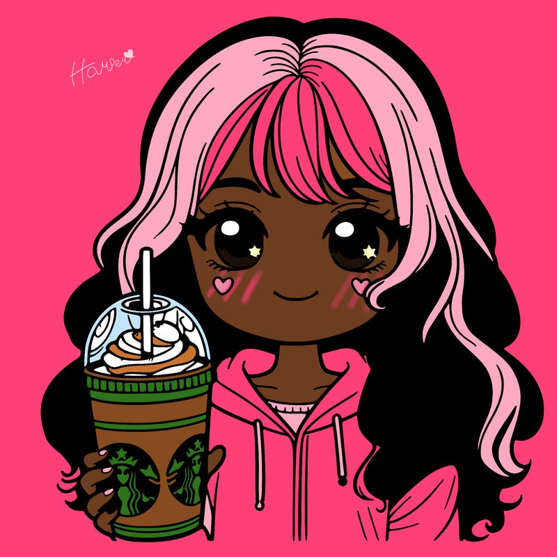 pretty girl with a starbucks drink