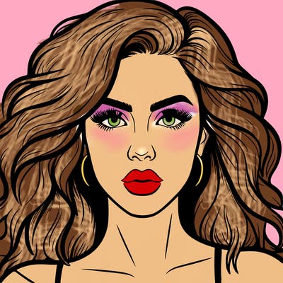 realistic girl eyes lips mouth hair pop star