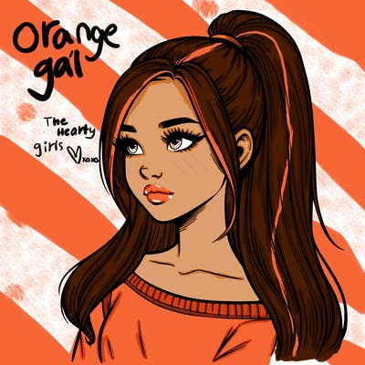 realistic girl with a high ponytail