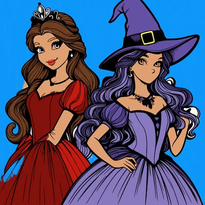 a realistic princess and a witch