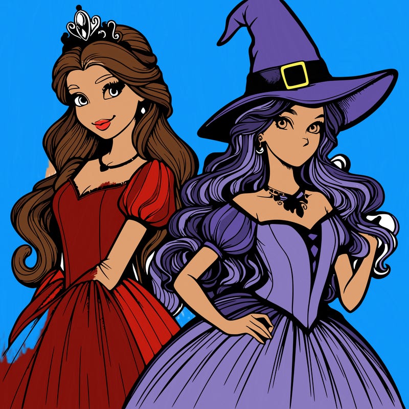 a realistic princess and a witch