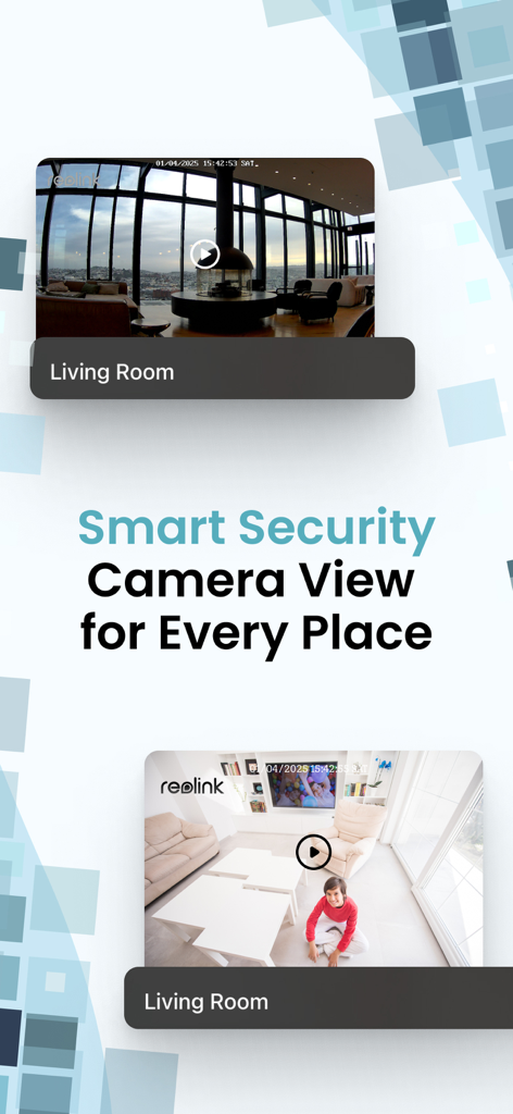 App per telecamere di sicurezza intelligenti che visualizza feed di telecamere dal vivo multipli per il monitoraggio domestico