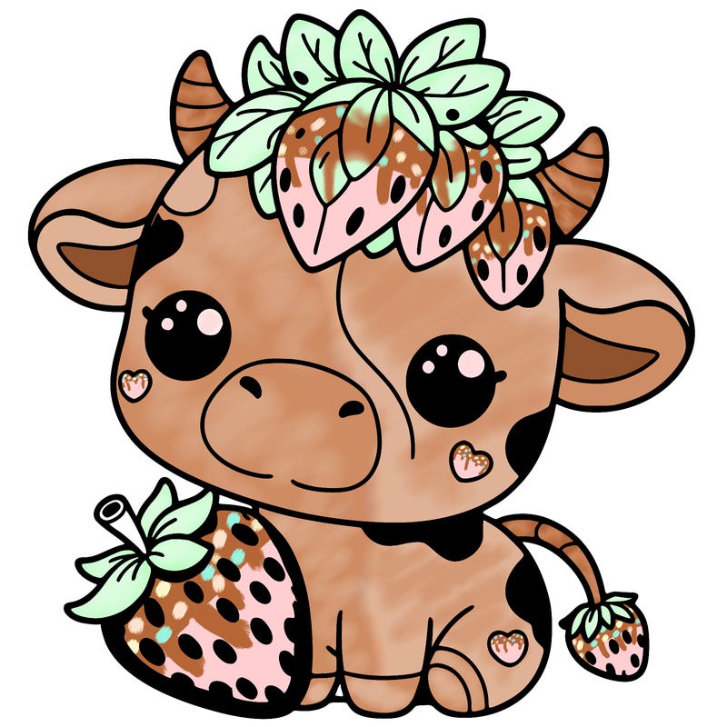 cute strawberry cow