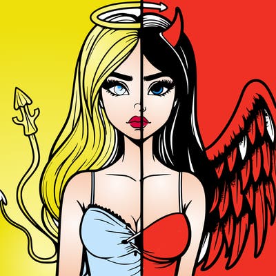 devil vs angel realistic girl