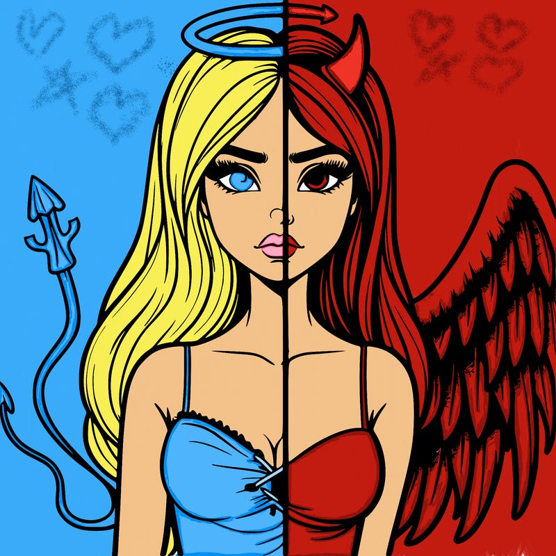 devil vs angel realistic girl